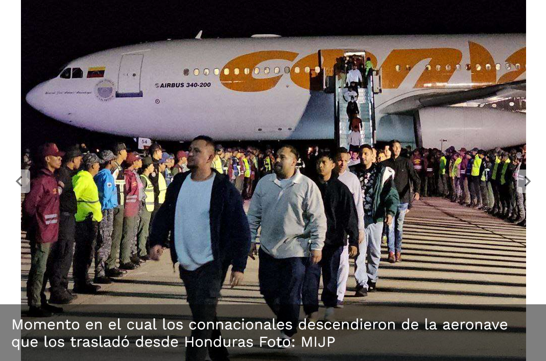 Arribaron 199 migrantes venezolanos rescatados mediante Plan Vuelta a la Patria